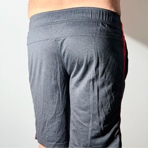 Layer 8 Men's Charcoal and Crimson Athletic Shorts